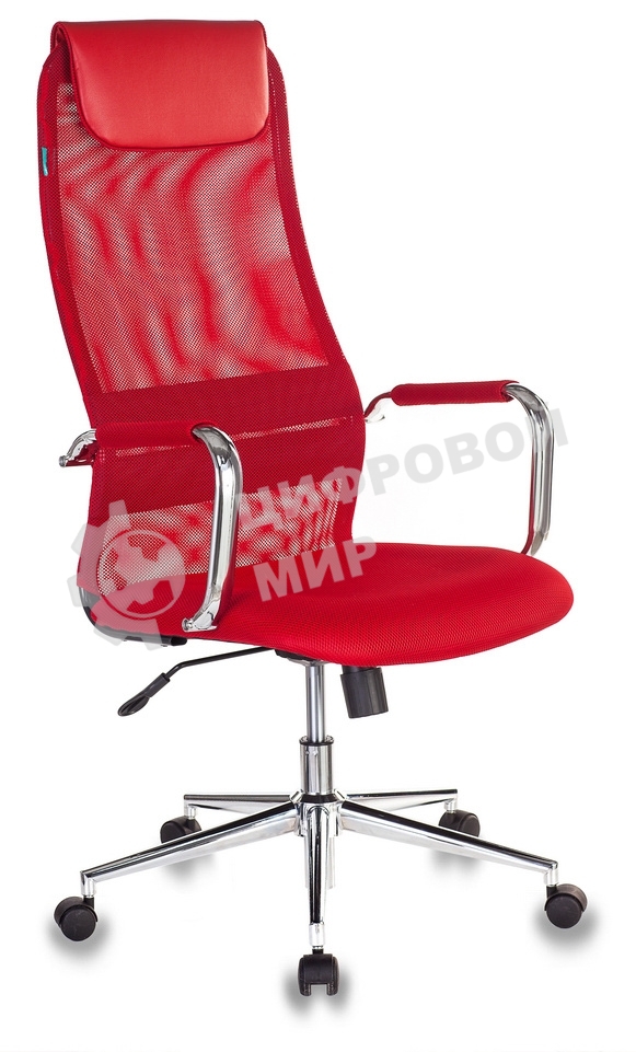 Кресло руководителя Бюрократ KB-9N/R/TW-97N красный TW-01 TW-11 сетка крестовина хром