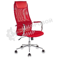 Кресло руководителя Бюрократ KB-9N/R/TW-97N красный TW-01 TW-11 сетка крестовина хром