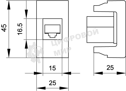 Розетка компьютерная DKC Viva 45048 RJ-45 кат.5Е, экранированная, 8P8C, Hyperline, Dual IDC, белая, 1 модуль