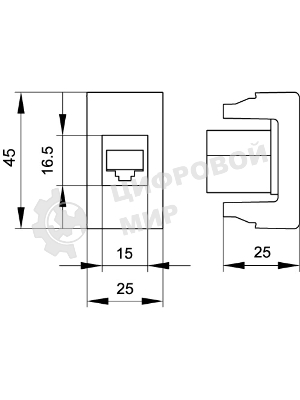 Розетка компьютерная DKC Viva 45048 RJ-45 кат.5Е, экранированная, 8P8C, Hyperline, Dual IDC, белая, 1 модуль