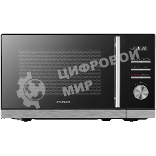 Микроволновая печь Hyundai HYM-D3005 черный/стальной, 20 л, 700 Вт, переключатели - кнопки, электронный поворотный механизм