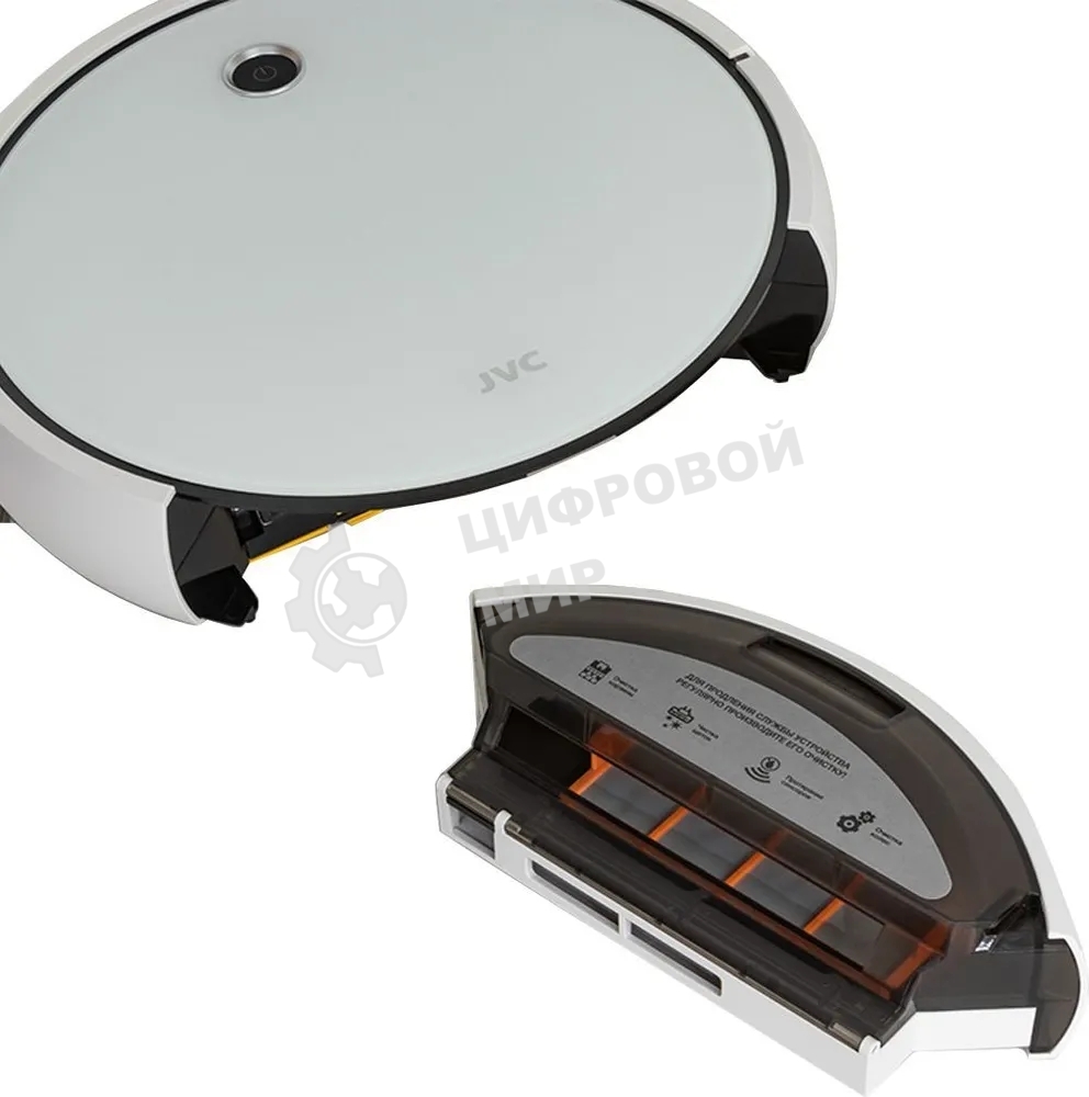 Робот-пылесос JVC JH-VR510 белый, 2500 мА·ч Li-Ion, уборка сухая/влажная, пылесборник контейнер 0.5 л
