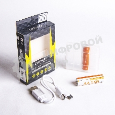 Комплект аккумуляторных батареек (Li-ion), тип АА, 1,5В,1800мВт/ч(1200мА/ч), 4акб+шнур Type-C, Сигнал