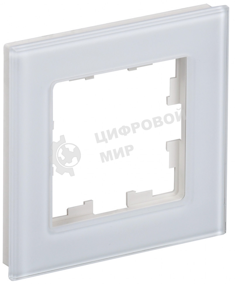 Рамка 1-местная IEK BRITE РУ-1-2-БрБ стекло белый