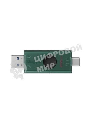 Флешка USB Kingston DataTraveler Duo (DTDEG2/256Gb), 256Gb, USB3.2/Type-C, R/W 150/60, зеленая