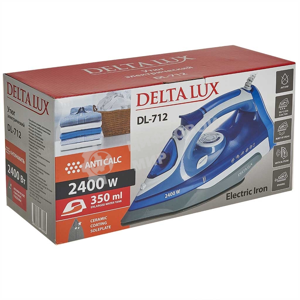 Утюг Delta LUX DL-712 белый с синим