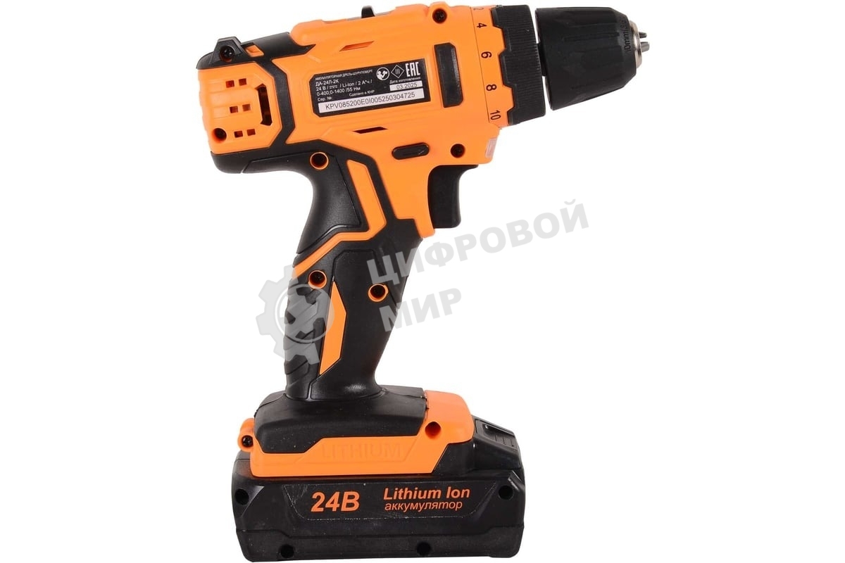 Дрель-шуруповерт аккумуляторная Вихрь ДА-24Л-2к 72/14/18, Аккумуляторная, 24В
