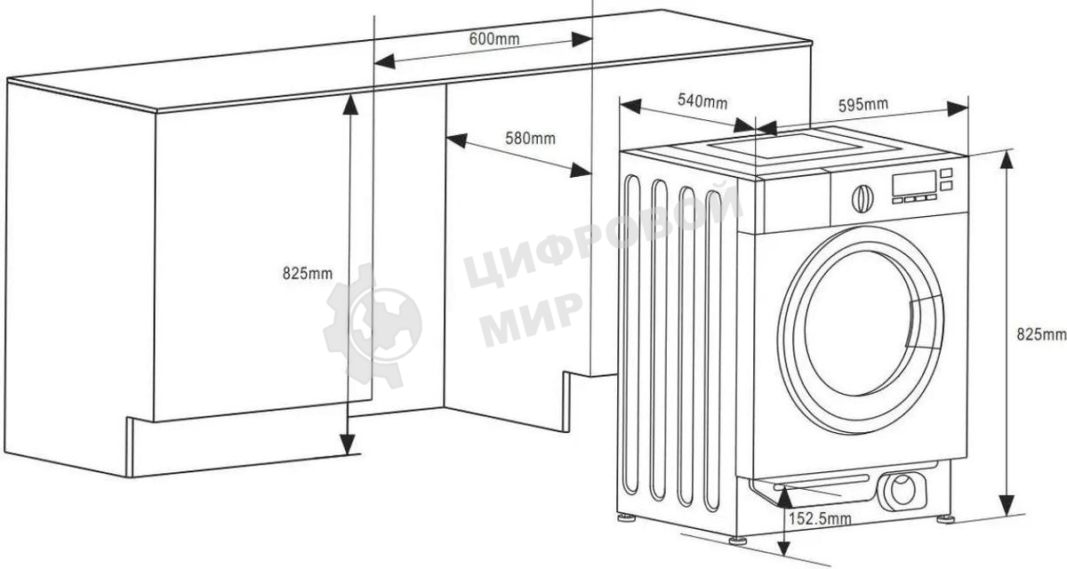 Встраиваемая стиральная машина Maunfeld MBWM1486S с сушкой
