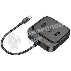 Разветвитель USB-C Hoco HB35 4порт. черный