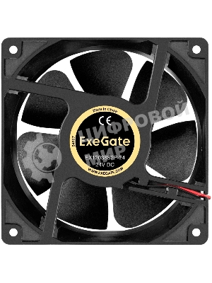 Вентилятор корпусной ExeGate EX12038S2P-24, 120 мм, 3000 об/мин, 46 дБ, 2-pin, без подсветки