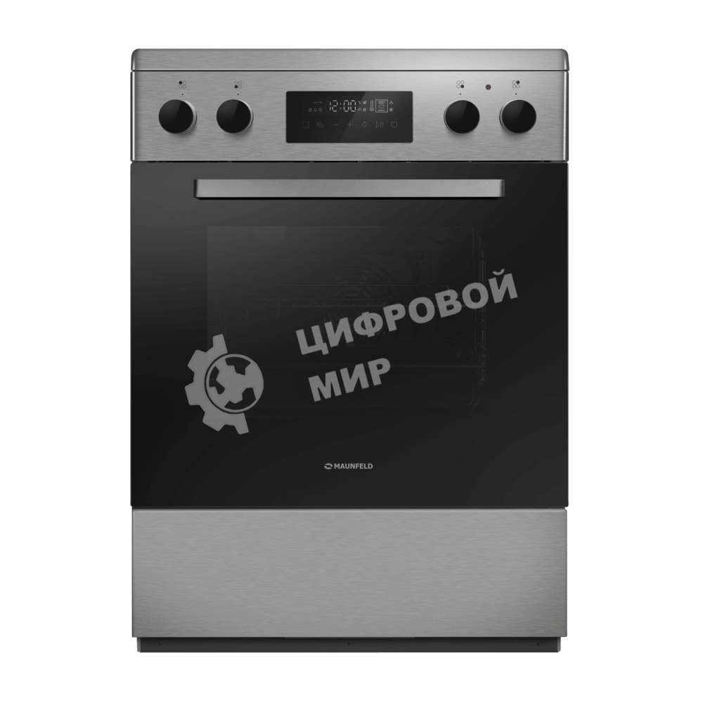 Плита электрическая Maunfeld MEC611CS09TD серебристый, конфорок 4 шт, духовка 59 л, 60 см x 85 см x 60 см