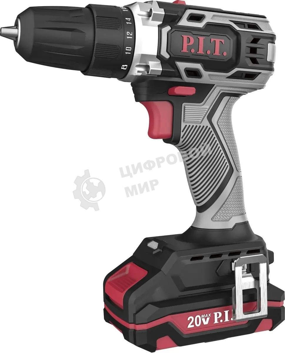Дрель-шуруповерт аккумуляторная P.I.T. PBM20H-10B/1, Аккумуляторная, 20В
