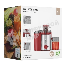 Соковыжималка центробежная Galaxy Line GL 0816 850 Вт рез.сок.:550мл. красный/серебристый