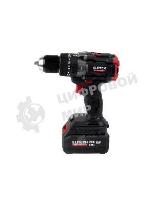 Дрель-шуруповерт Elitech CD 20BL2, 20 В, 4 Ач, 130 Нм, бесщеточный