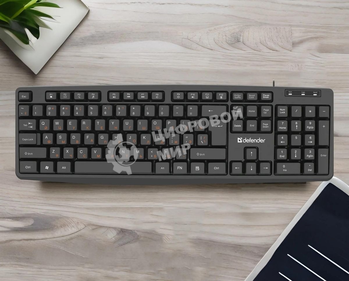 Клавиатура проводная Defender Concept HB-164, USB, черный