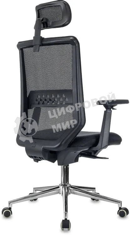 Кресло эргономичное Бюрократ MC-612N-H черный TW SQU BL сетка/ткань с подголов. крестов. металл хром