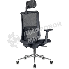 Кресло эргономичное Бюрократ MC-612N-H черный TW SQU BL сетка/ткань с подголов. крестов. металл хром