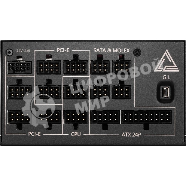 Блок питания MSI MEG Ai1300P (306-7ZP4A11-CE0), 1300Вт, 80 PLUS Platinum, 120мм, модульный, черный/золотой