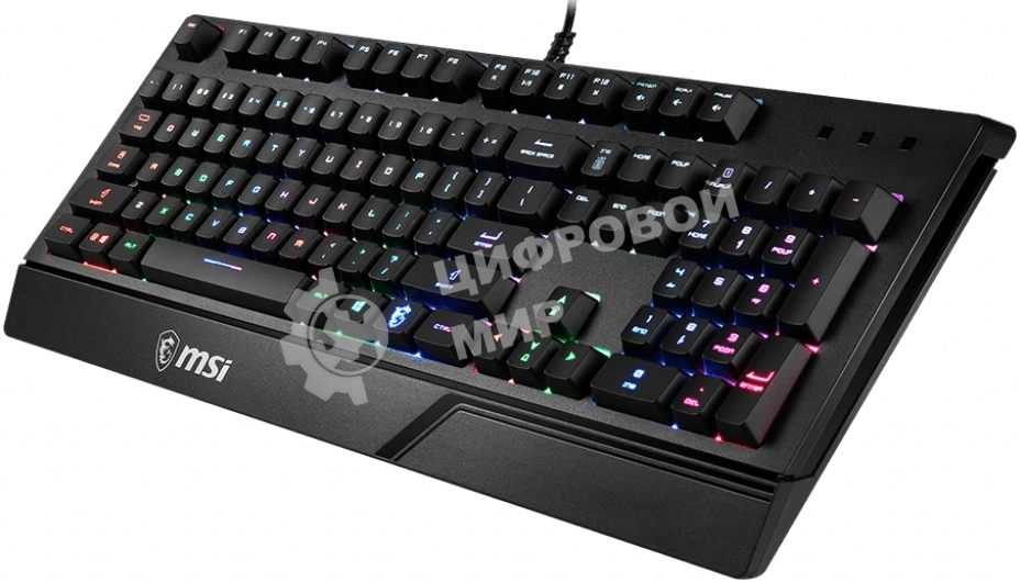 Клавиатура проводная MSI VIGOR GK20 RU черный USB Multimedia for gamer LED (подставка для запястий)