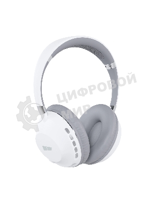 Беспроводные/проводные наушники More Choice HW34S белый/серый, накладные, Bluetooth + проводной, сенсорное управление, до 4 ч