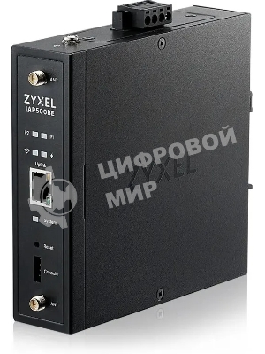 Точка доступа промышленная ZYXEL Wi-Fi 7 Industrial Access Point Zyxel NebulaFlex Pro IAP500BE, 802.11be (BE5100), MU-MIMO 2x2+2x2, external antennas (included), 1xLAN 2.5GE, PoE or dual power DC-input, DIN rail/wall mount