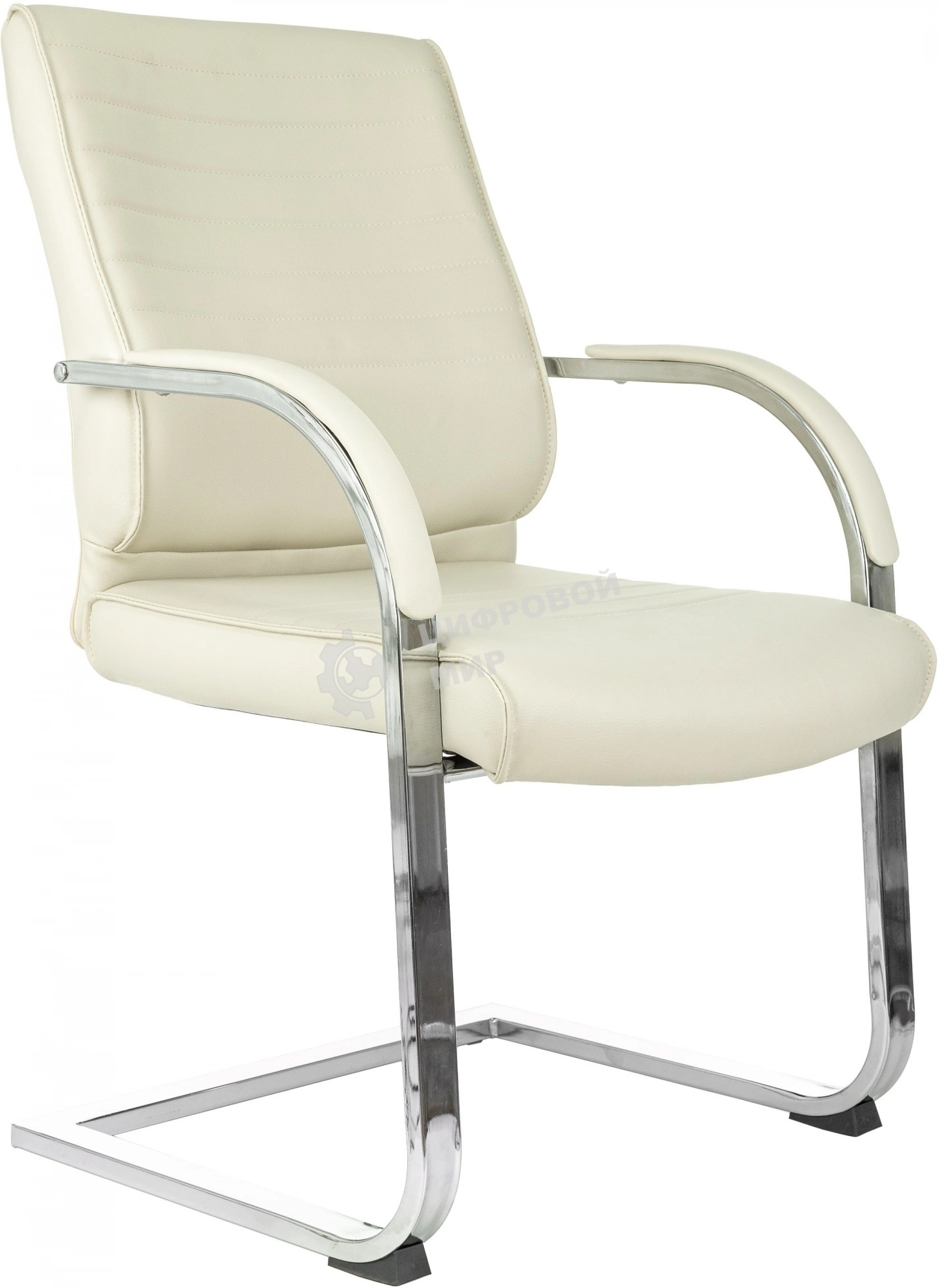 Кресло офисное Бюрократ T-8010-LOW-V/IVORY слоновая кость, искусственная кожа, на полозьях