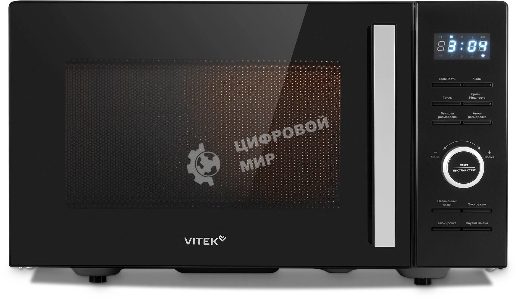 Микроволновая печь Vitek VT-MW1725 черный, 25 л, 900 Вт, переключатели - кнопки, поворотный механизм