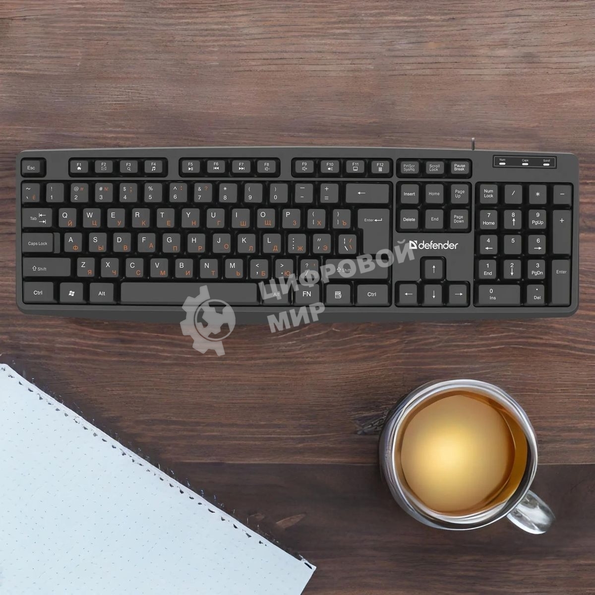 Клавиатура проводная Defender Concept HB-164, USB, черный