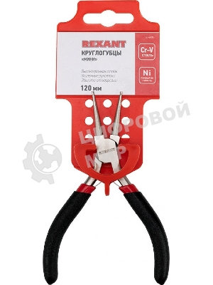 Круглогубцы Rexant 12-4606 Мини 120 мм никелированные, авторазжим, обливные рукоятки