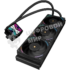 Система жидкостного охлаждения Thermalright Frozen Vision 360 V2 (360мм, LED, Black, ARGB/Fans: 3x120мм, 69CFM, 27dBA, 2150RPM/Pump height 60мм, 23dBA, 3000RPM, Rad thickness 27мм/S: 1700, 1200, 1851, 115X, 2011, 2066, AM5, AM4)