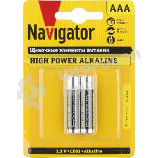 Элемент питания алкалиновый Navigator NBT-NE-LR03-BP2 (блист.2шт)