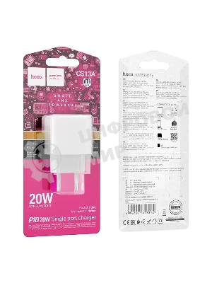 Сетевое зарядное устройство HOCO (6942007603812) CS13A 1USB 3.0A PD 20W