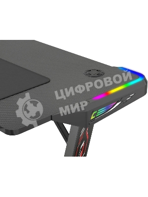 Стол игровой Cactus CS-GTZ-BK-RGb столешница ДСП, черный каркас черный