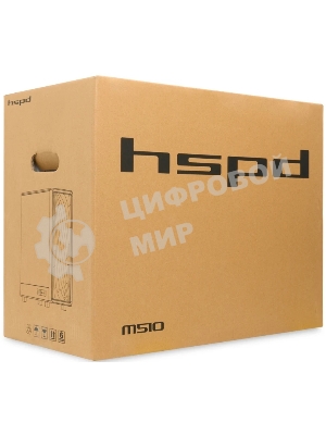 Компьютерный корпус без блока питания HSPD M510, Mesh Mid Tower, черный, TG, 0.5 SPCC, no fans ATX, mATX, mITX 180/280/160мм 1x2.5