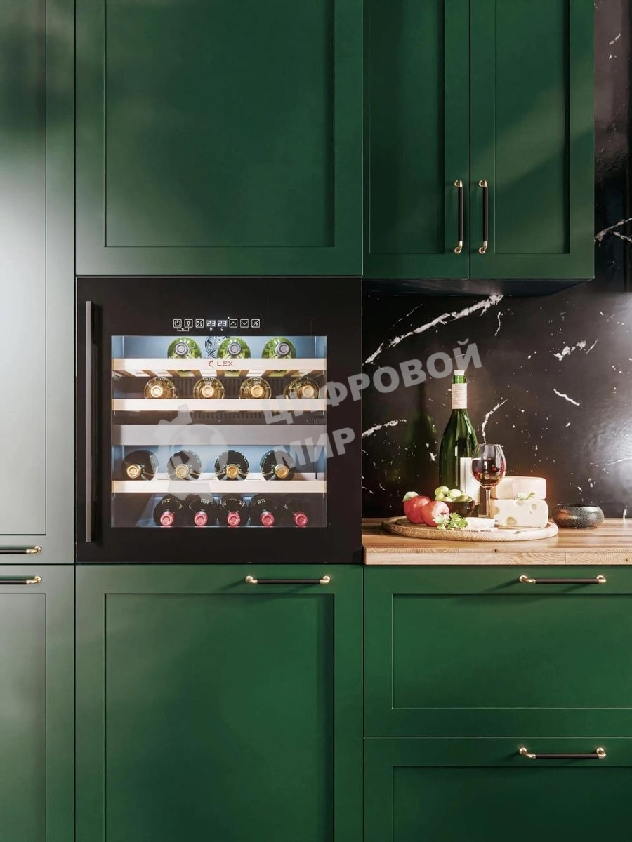 Винный шкаф LEX LWD6036BL dual zone S 1-нокамерн. черный стекло (CHAT500009)