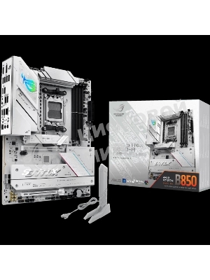 Материнская плата ASUS ROG STRIX B850-A GAMING WIFI, AM5, AMD B850, 4xDDR5, 2xSATA, 4xM.2, 1xPCIe 5.0 x16, 1xPCIe 4.0 x16, 1xPCIe x4, 1xDP, 1xHDMI, 1x2.5Gb LAN, 1xUSB-C 20Gbps, 1xUSB-C 10Gbps, 2xUSB-A 10Gbps, 4xUSB 5Gbps, 2xUSB-A 2.0, 3x3.5 мм, 7.1, ATX