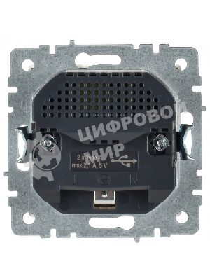 Розетка 1-местная IEK BRITE РЮш10-1-БрБ (BR-R14-16-U21-D21-K01) 16А, с USB A+A 2.1А, с заземлением с защитными шторками, белый