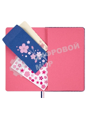 Блокнот Moleskine LIMITED EDITION SAKURA LESU08QP060BOX Large 130х210 мм, обложка текстиль, 176 страниц, линейка, твердая обложка, подарочная коробка, синий, 2025