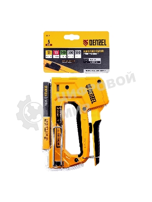 Степлер мебельный Denzel тип 53 и 13, 6-14мм, тип 140, 10-14мм, тип 300, 15мм, тип 500, 15мм