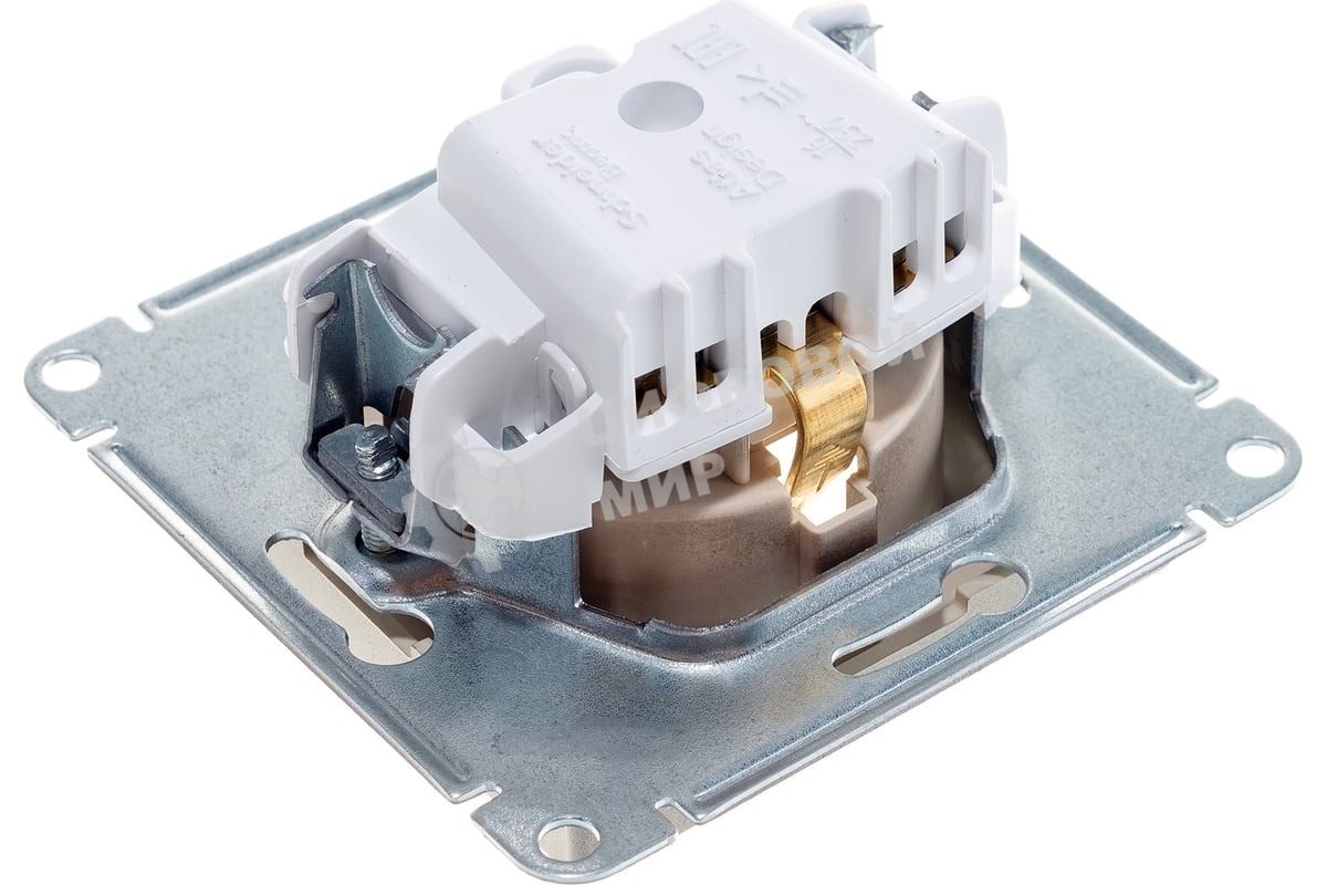 Механизм розетки 1-м СП AtlasDesign с заземл. защ. шторки 16А шампань SchE ATN000545