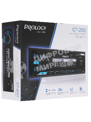 Автомагнитола Prology GT-200, 1 DIN, Bluetooth, USB Type-A, AUX, пульт ДУ