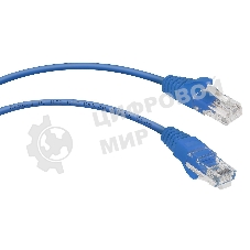 Шнур комм. Cabeus, кат. 5е, неэкр., U/UTP, RJ45/RJ45, LSZH, AWG24, 0.5м, синий