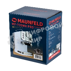 Кофеварка рожковая Maunfeld MF-735WH PRO белый, исп. кофе - молотый, 1.25 л, 1100 Вт, 15 бар