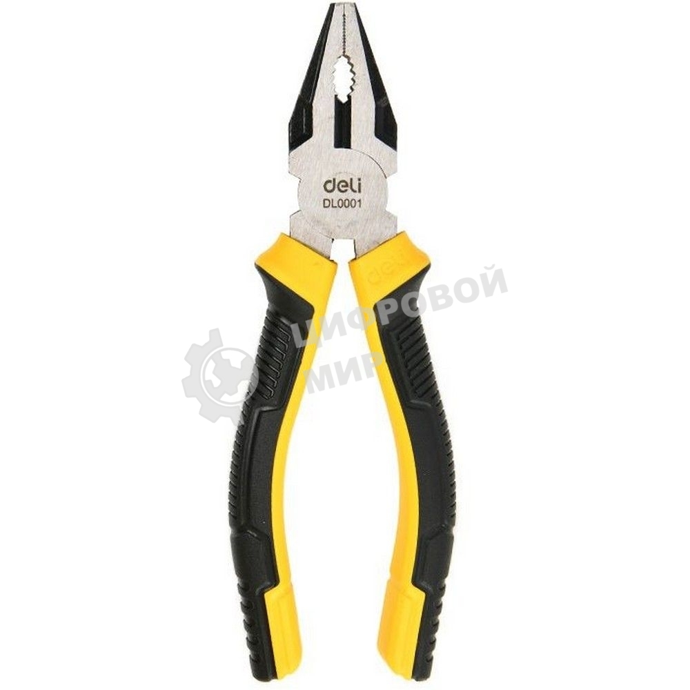 Комбинированные плоскогубцы Deli DL0001 160 мм, двухкомпонентная прорезиненная рукоять