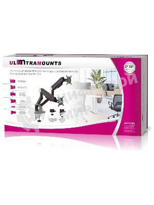 Кронштейн для мониторов Ultramounts UM733BR черный/коричневый 17