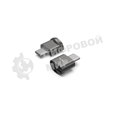 Кард-ридер Vention CLMH0/серый/OTG USB 2.0 CM/MicroSD/USB Type-C/металл