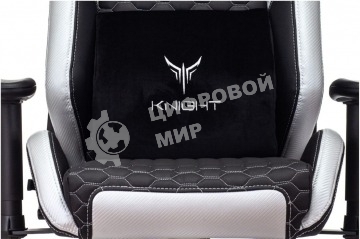 Кресло игровое Knight Neon черный/серебряный соты эко.кожа с подголов. крестовина металл