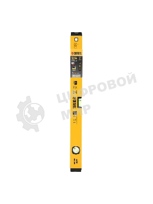 Уровень алюминиевый Denzel магнит., фрезерованный, 3 глазка (1 зеркал.), 0,5 мм/м, 600 мм