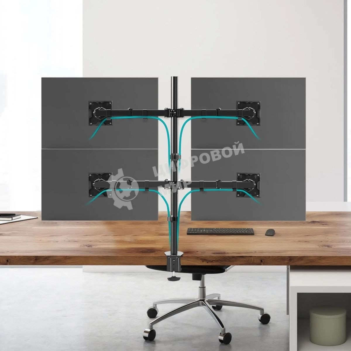 Кронштейн ONKRON D421E для четырех мониторов 13