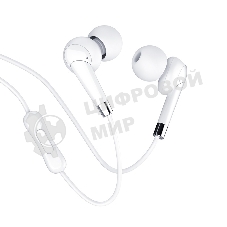 Проводные наушники Hoco M58 Amazing белый, внутриканальные, Jack 3.5 мм